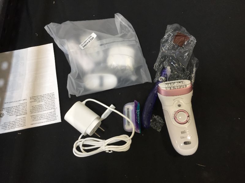 Photo 2 of Braun Epilator Silk-épil 9 9-870, Facial Hair Removal for Women, Wet & Dry, Women Shaver & Trimmer, Cordless, Rechargeable, with Venus Extra Smooth Razor
