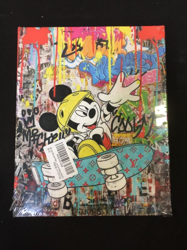 Photo 2 of  Mickey Mouse Graffiti Paintings Canvas Art Wall Decor For Living Room Bedroom Ready To Hang (8"x10")

