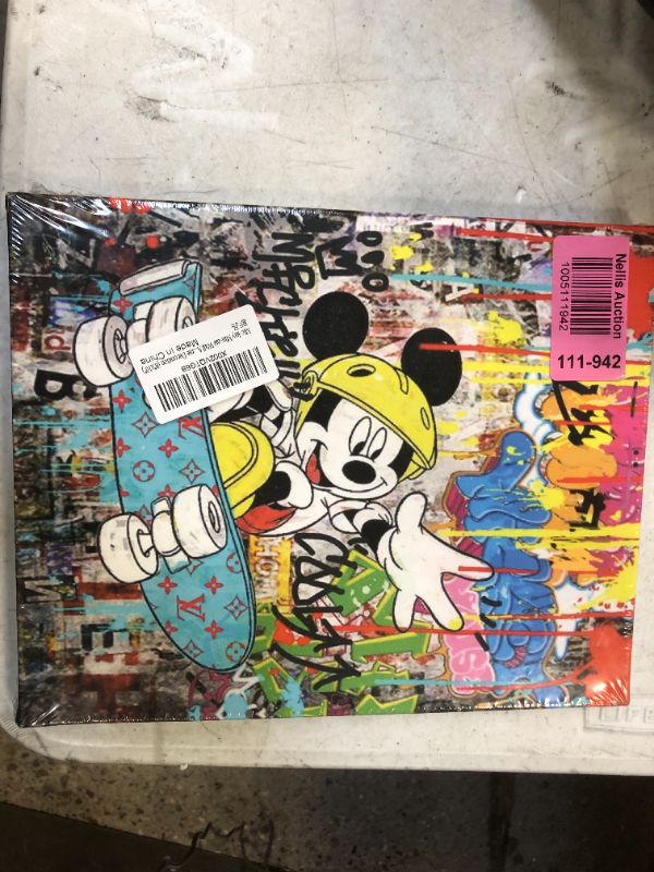 Photo 4 of  Mickey Mouse Graffiti Paintings Canvas Art Wall Decor For Living Room Bedroom Ready To Hang (8"x10")
