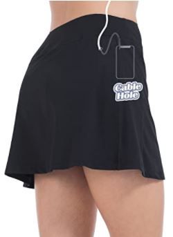 Photo 1 of ZEALOTPOWER Tennis Skorts for Women with Pockets Sports Black Golf Skirts Running Athletic Summer Small