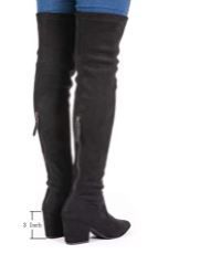 Photo 2 of (Chinese Size 36-USA6.5)(3pack)(Black Color) Women Boots Winter Over Knee Long ,Comfort Square Heels 