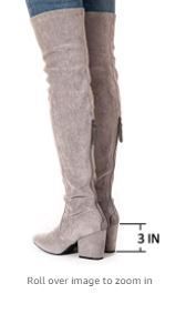 Photo 2 of (Chinese Size 39-USA8)(3pack)(GrayColor) Women Boots Winter Over Knee Long ,Comfort Square Heels 