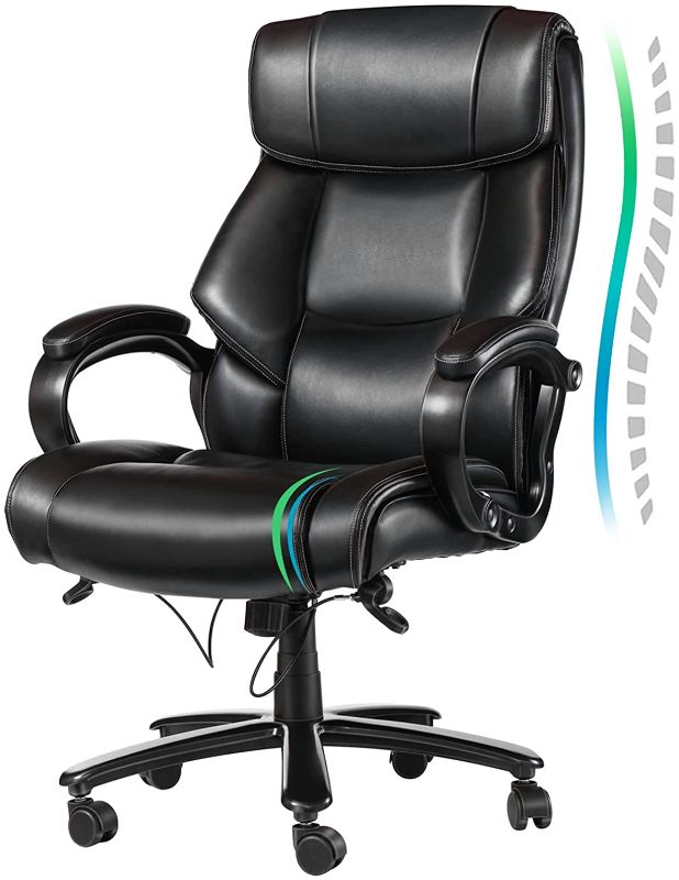 Photo 1 of Vanspace Executive Office Chair Black PU Leather High Back Wide Soft Seat Task Ergonomic Computer Chair
