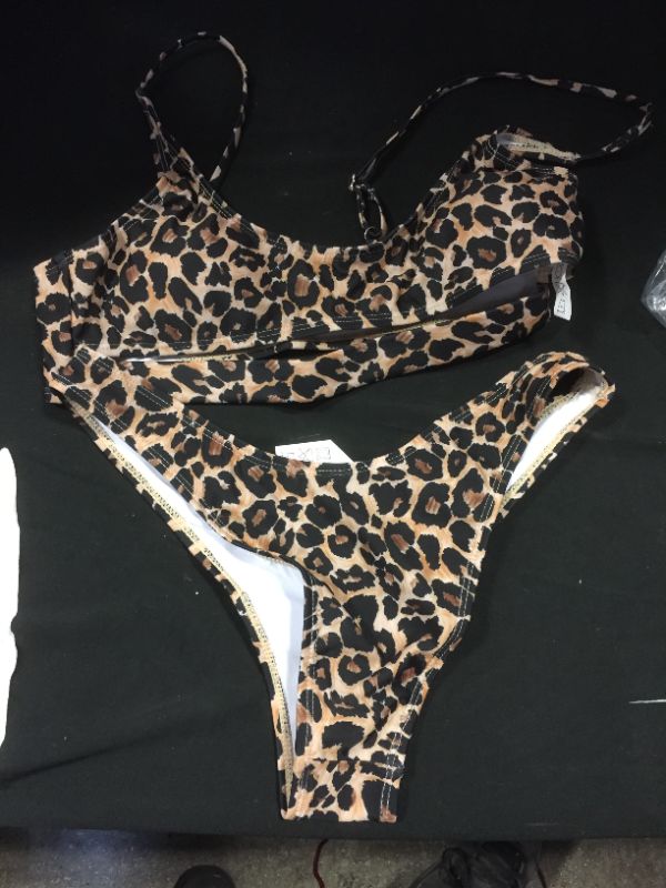 Photo 1 of cheetah print m size 2 piece bathing suit M 