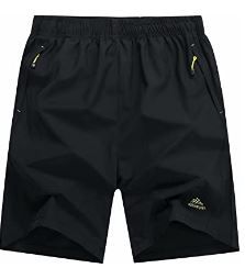 Photo 1 of BIYLACLESEN Men's Workout Running Shorts with Zipper Pockets Quick Dry Lightweight Breathable Gym Shorts
m