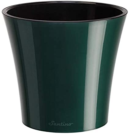 Photo 1 of elf Watering Planter Arte 7.7 Inch Green/Black Indoor Flower Pot for All House Plants, Flowers, Herbs, Succulents