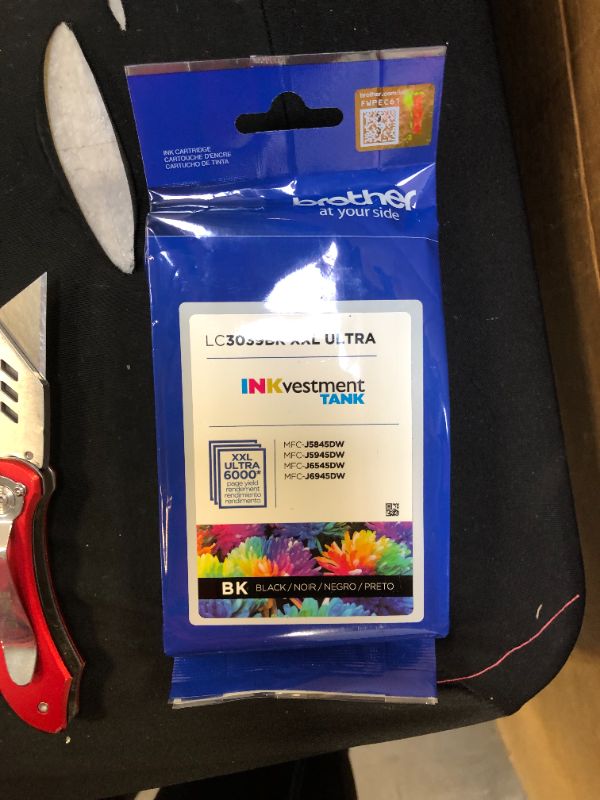 Photo 2 of Brother Genuine LC3039BK Single Pack Ultra High-yield Black INKvestment Tank Ink Cartridge, Page Yield Up To 6,000 Pages, LC3039
