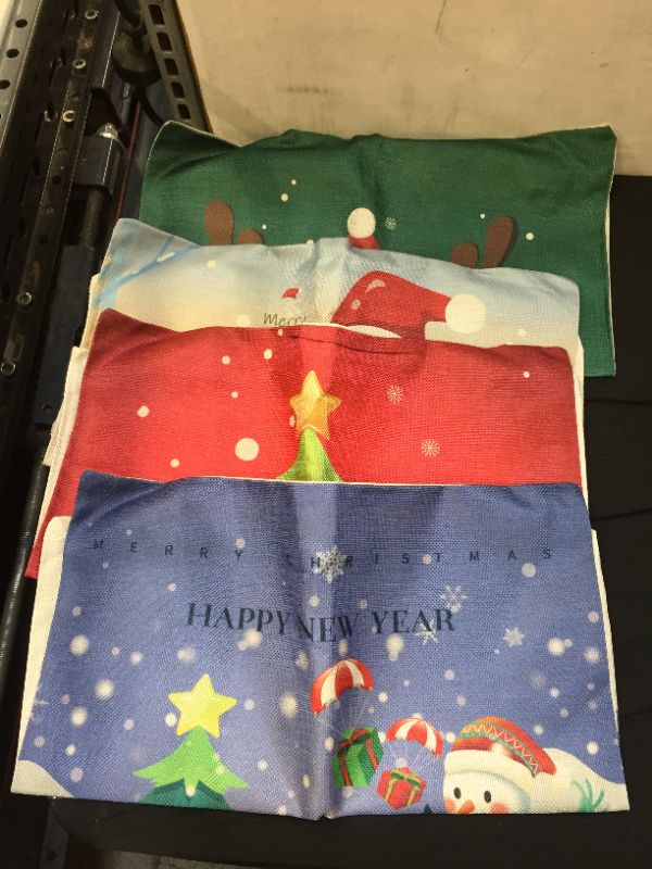 Photo 1 of Christmas Pillowcase 4 Pillowcases 18x18 inch Christmas Decorations Christmas Cushion Invisible Cover Zipper Square Pillowcase
