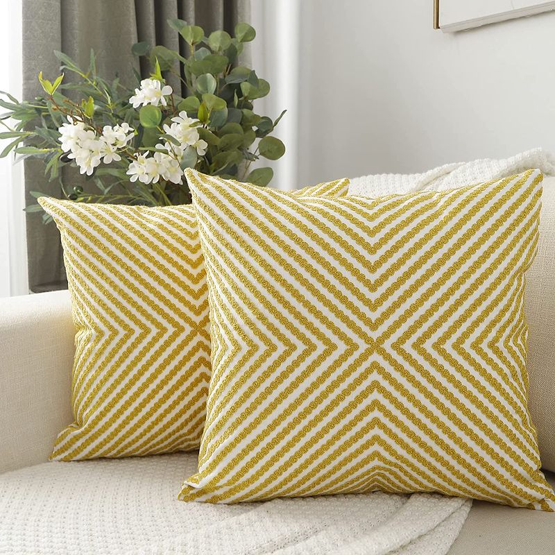 Photo 1 of Vancl Pillow Covers 18x18 Pillow Cover Set of 2 Throw Pillow Covers Yellow Throw Pillows Embroidered Pillow Covers Yellow Pillows Decorative Pillow Covers Bedroom Decor Farmhouse Decor House Décor
2 PCK