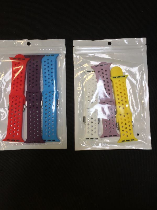 Photo 1 of LEOMARON COMPATIBLE WITH APPLE WATCH BANDN 40MM 44MM 38MM 42MM BREATHABLE SOFT SILICONE
2 PCK (6 PC) MULTICOLOR