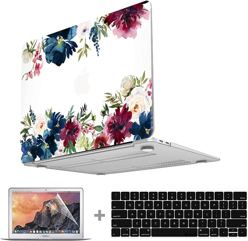 Photo 1 of AKIT Compatible with MacBook Air 13 Inch Case 2020 2021 2019 2018 WHITE FLOWER