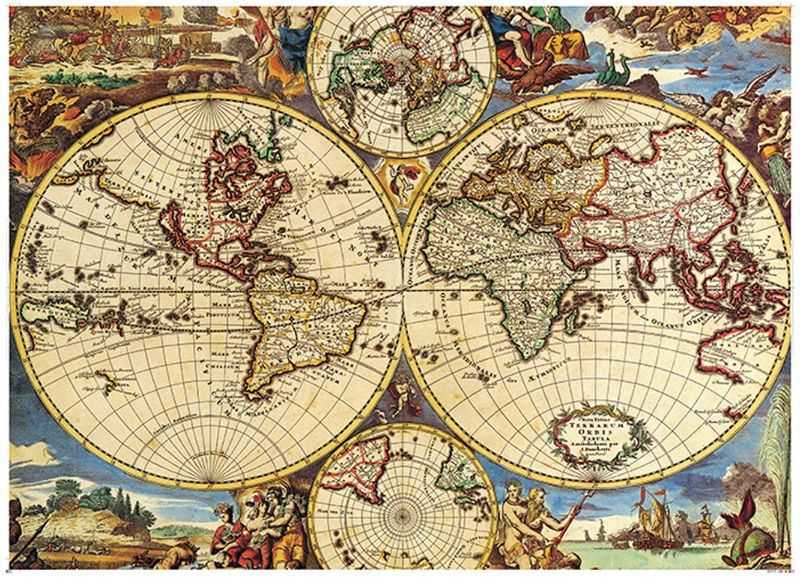 Photo 1 of 1000 Pieces Jigsaw Puzzles World Map Square Difficult Challenges for Adults Teens
