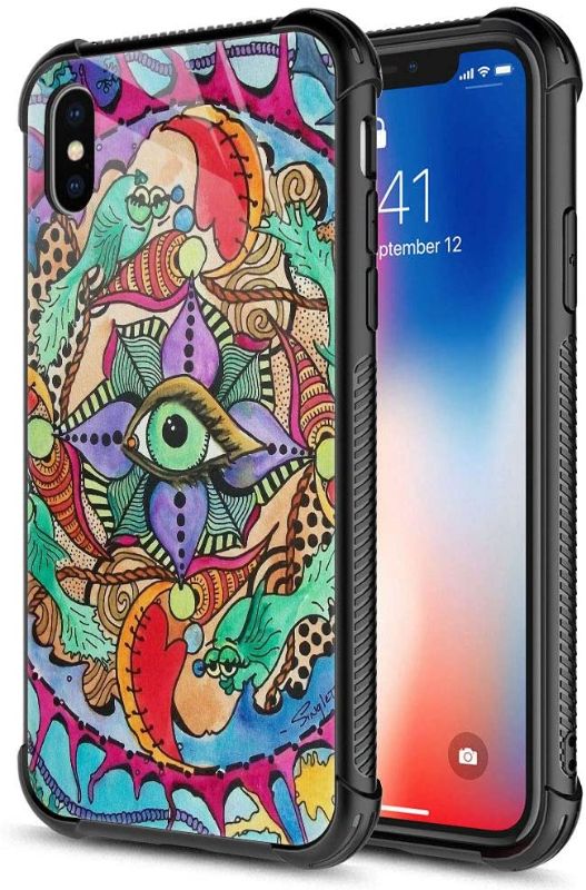 Photo 1 of CARLOCA iPhone Xs MAX Case,Trippy Psychedelic 5 iPhone Xs MAX Cases for Girls Boys,Graphic Design Shockproof Anti-Scratch Hard Back Case for Apple iPhone Xs MAX
