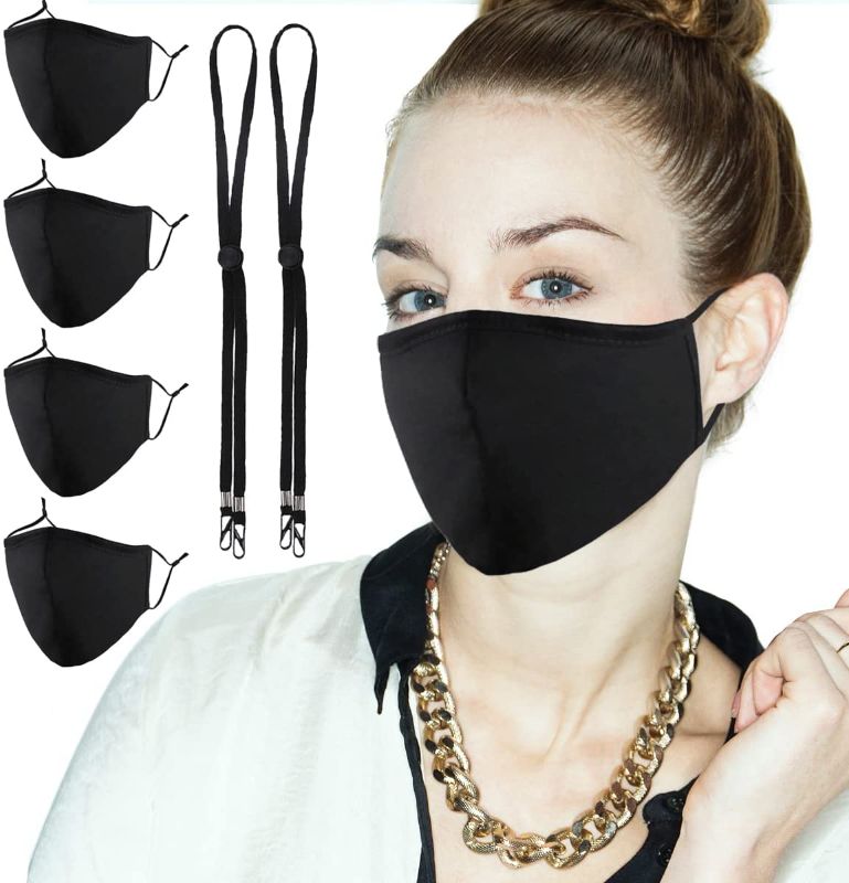 Photo 1 of Breathable 4PCS Fashion Cotton Adjustable Face Masks for Adult Gifts for Women Men
