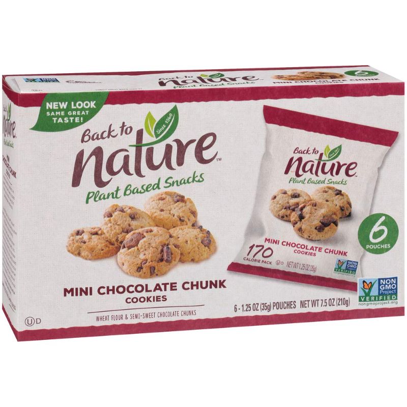 Photo 1 of 2 PACK - Back to Nature Cookies, Non-GMO Mini Chocolate Chunk, 6 Count
BEST BY OCT - 1-2021