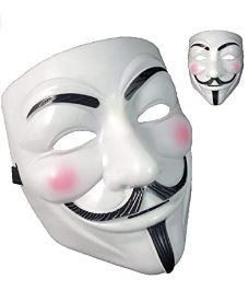 Photo 1 of Halloween Masks Hackers Mask,V for Vendetta Anonymous Guy Cosplay Mask Party Costume Prop Toys for Boy Girl Men Women
