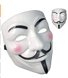 Photo 1 of Hackers Mask V for Vendetta Anonymous Guy Cosplay Mask Party Costume Prop Toys for Boy Girl Men Women
