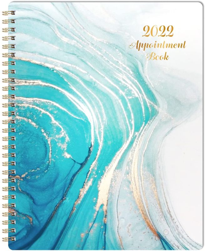 Photo 1 of 2022 Weekly Appointment Book & Planner - January 2022 - December 2022 Daily Hourly Planner 7.8" x 9.8", 30-Minute Interval, Flexible Soft Cover, Twin-Wire Binding, Lay - Flat
