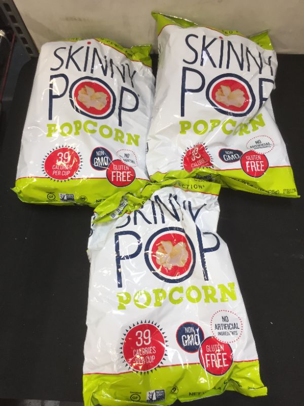 Photo 2 of 3BAGS Skinny Pop Popcorn, 4.4 Ounce EXP 10/2021