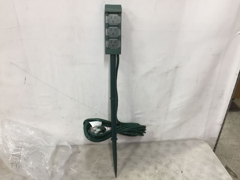 Photo 1 of BESTTEN Outdoor Power Strip with Covers and Overload Protection Switch, Double Sided 6-Outlet Yard Power Stake with 9-Foot Long Extension Cord, ETL...
