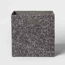 Photo 2 of 13" Fabric Cube Storage Bin Black - Threshold
