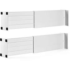 Photo 1 of Dream Drawer Organizer-Set of 2, White, Spring-Loaded Drawer Dividers
