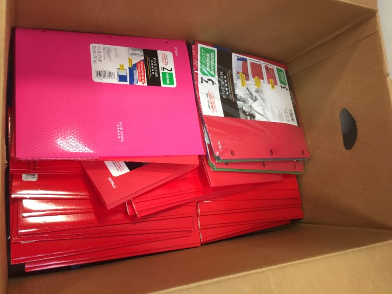 Photo 1 of BOX LOT - VARIOUS ATTACH-A-FOLDER / MANY COLORS / FIVE STAR
