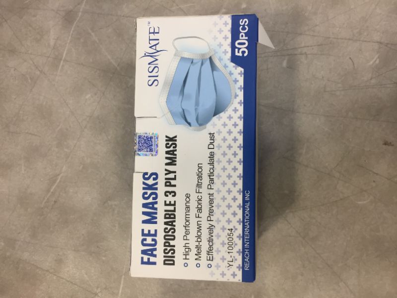 Photo 1 of Face Mask, Pack of 50 - Blue
