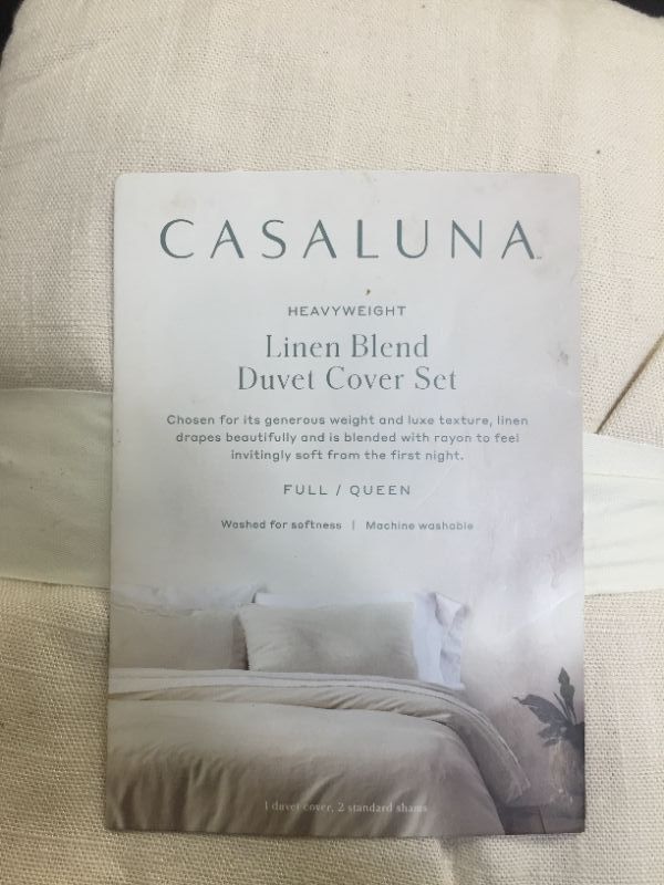 Photo 1 of FullQueen Heavyweight Linen Blend Duvet Cover  Sham Set Natural  Casaluna