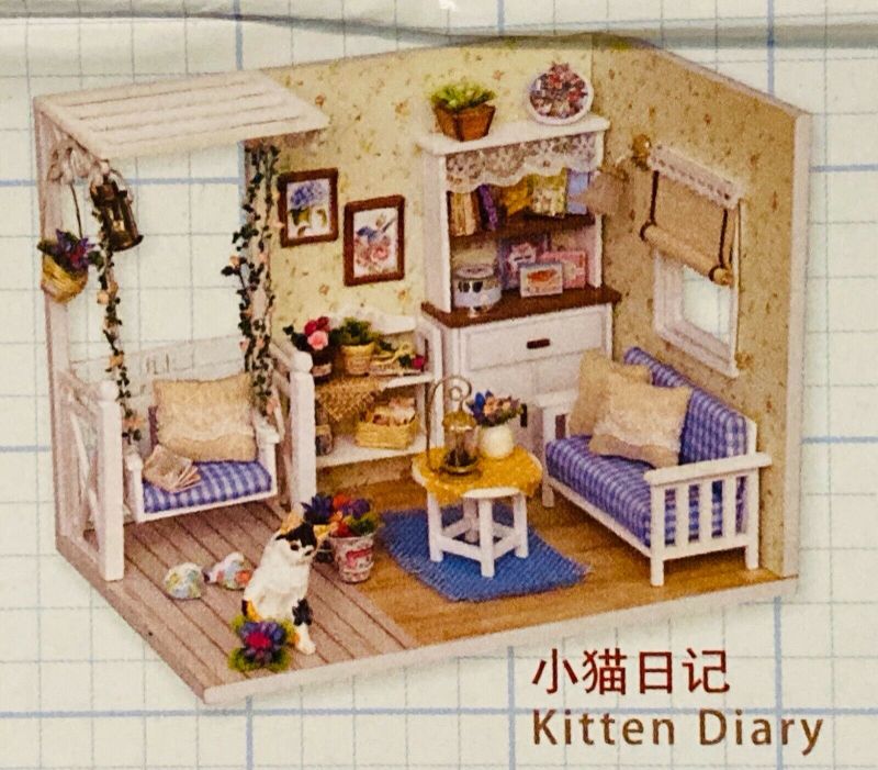 Photo 1 of DIY MINIATURE ROOM HOUSE “KITTEN DIARY” 3013 FROM CHINA - U.S. SELLER - NEW!
