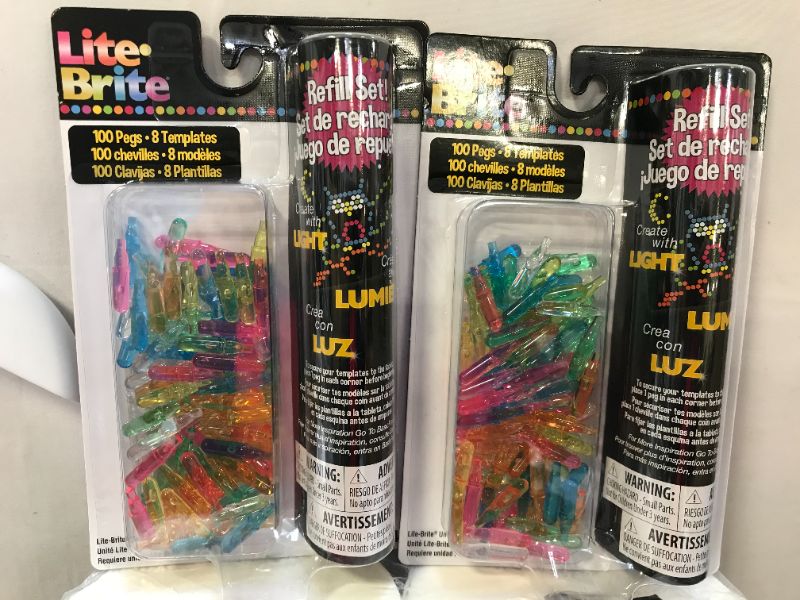 Photo 2 of 2 pack Lite Brite - Peg and Template Refill Pack - 100 Pegs and 8 Templates!