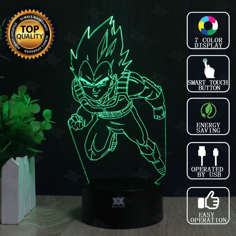 Photo 1 of 2 pack Dragon Ball Z Vegeta 3D Acrylic LED Night Light Touch Table Desk Art Lamp  