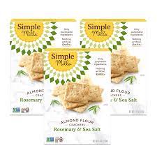 Photo 1 of 
Simple Mills Almond Flour Crackers, Fine Ground Sea Salt, 4.25 Oz - 3 pack exp- 08/28/21 - boxes are dented 