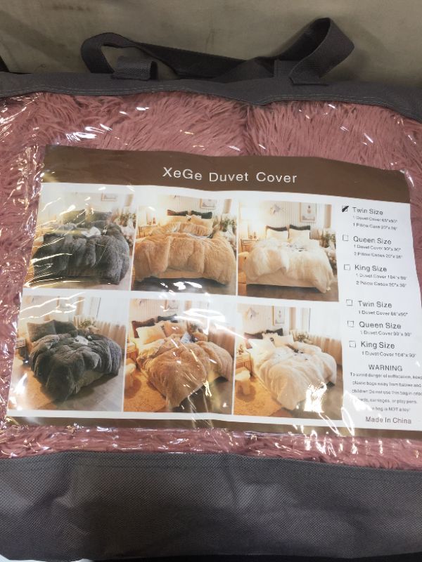 Photo 1 of XeGe Plush Shaggy Duvet Cover Set Luxury Ultra Soft Crystal Velvet Bedding Sets 2 Pieces(1 Faux Fur Duvet Cover + 1 Faux Fur Pillowcase) size twin 