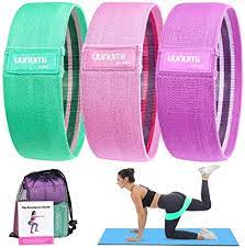 Photo 1 of  Booty Bands Hip Resistance Bands Set, Non-Slip Fabric Exercise Fitness Bands for Legs and Butt Workouts, 3 Resistance Levels Elastic Strength Glute Bands with carrying Case for Women