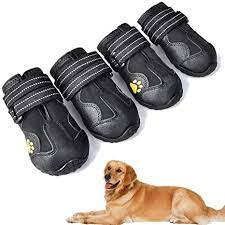 Photo 1 of  Dog Boots, Waterproof Dog Shoes, Dog Booties with Reflective Rugged Anti-Slip Sole and Skid-Proof, Outdoor Dog Shoes for Medium Dogs 4Pcs