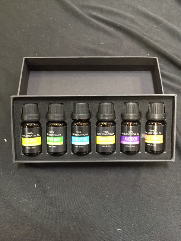 Photo 2 of  Aromatherapy Top-6 Essential Oil Set - (6 x 10ml Bottles) - 100% Pure of The Highest Therapeutic Grade Quality - Premium Gift Set – Lavender, Peppermint, Tea Tree, Eucalyptus 2 PACK 