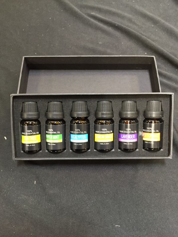 Photo 2 of  Aromatherapy Top-6 Essential Oil Set - (6 x 10ml Bottles) - 100% Pure of The Highest Therapeutic Grade Quality - Premium Gift Set – Lavender, Peppermint, Tea Tree, Eucalyptus 2 pack 