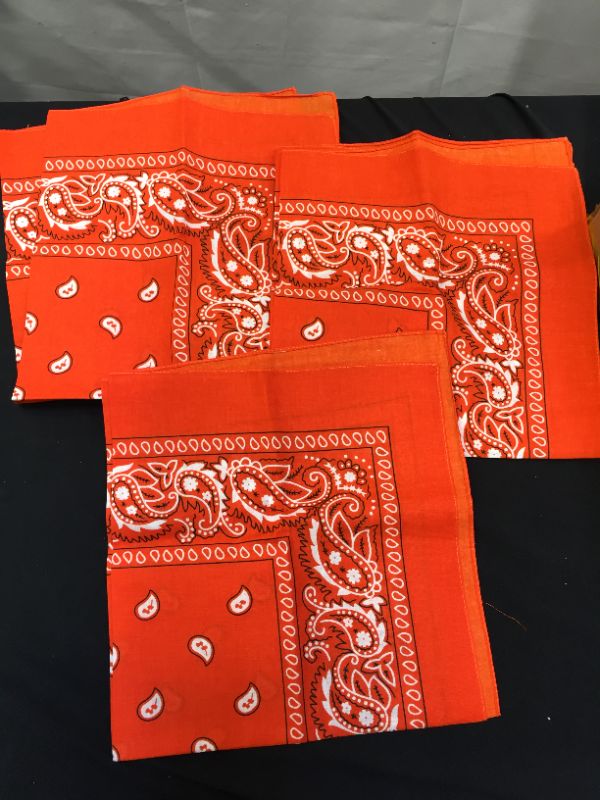 Photo 2 of 10 PACK ORANGE BANDANA ( 3 IN EACH PACK ) 