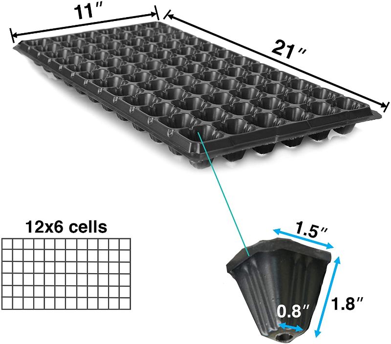 Photo 1 of (Combo Pack) 1500-Cell Seed Starter Trays and 100-Pack Plastic Plant Nursery Labels 