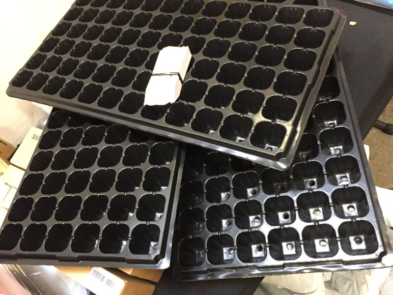 Photo 1 of (Combo Pack) 1500-Cell Seed Starter Trays and 100-Pack Plastic Plant Nursery Labels 