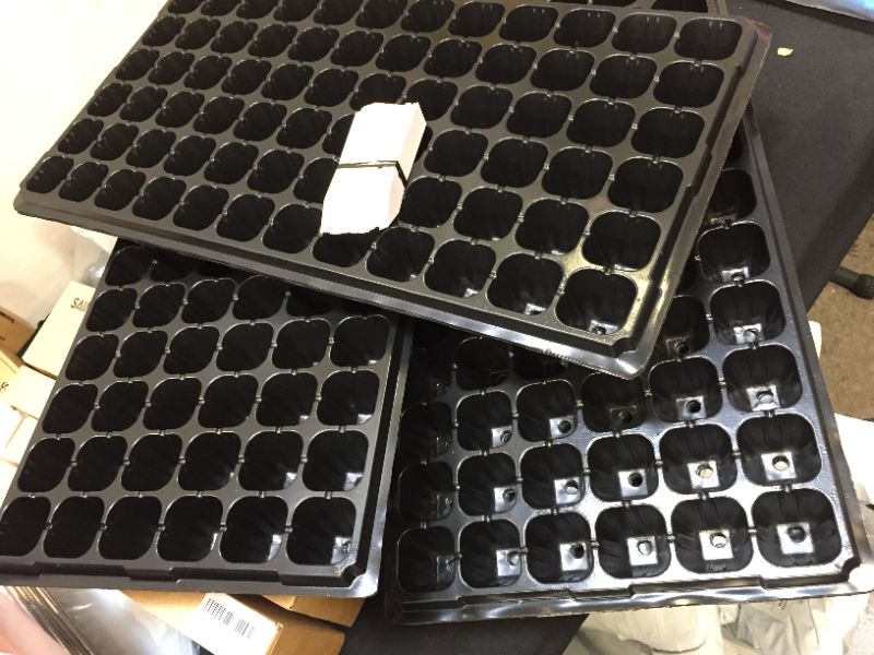 Photo 2 of (Combo Pack) 1500-Cell Seed Starter Trays and 100-Pack Plastic Plant Nursery Labels 