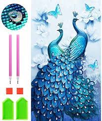 Photo 1 of 3 PACK 5D Diamond Painting Kits for Adults Large Size, 24x40 Inch Diamond Dotz Peacocks Kit Full Drill Cross Stitch Pattern 
