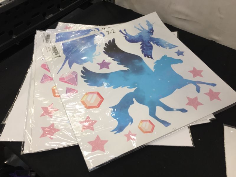 Photo 1 of 5 pack Large Unicorn Wall Decals for Girls Bedroom, Removeable Stickers Decals for Kids Room  
