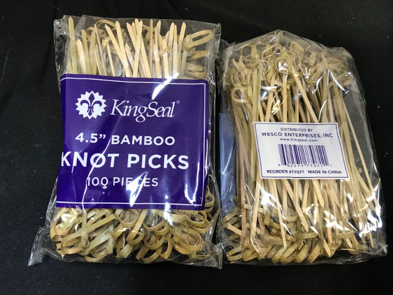 Photo 1 of Picks Natural Bamboo Wood Flower Knot 4.5 Inches, Packs Of 200 Per Case
