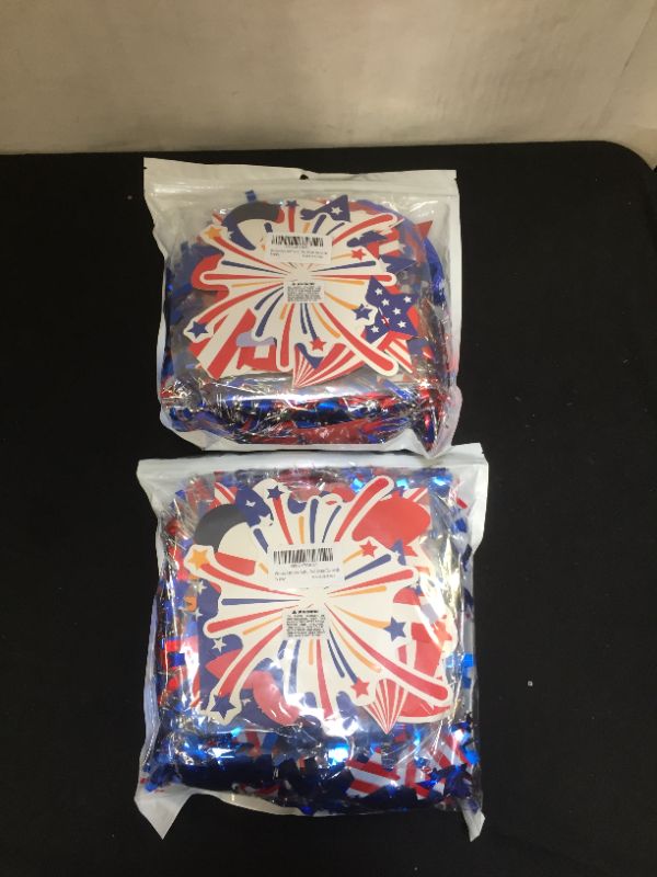 Photo 1 of 2 PACK PATRIOTIC TINSEL GARLANDS 