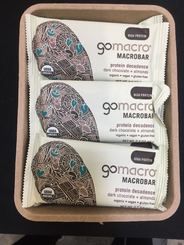 Photo 2 of Go macro Macro bar, Dark Chocolate + Almonds - 2.3 oz EXP - OCT 1/21 12 COUNT 