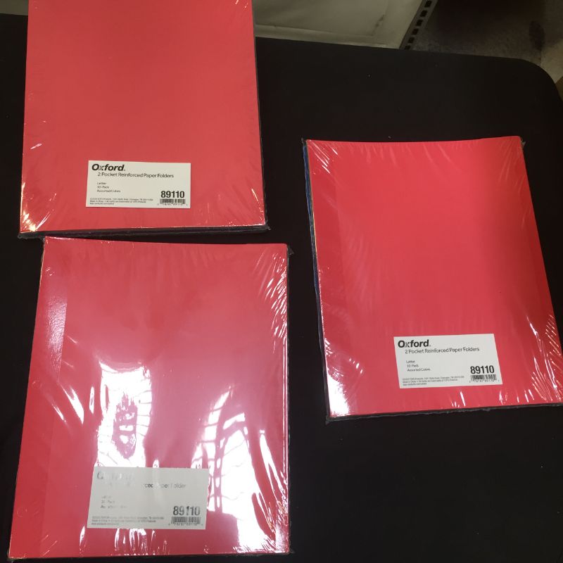 Photo 2 of 2 POCKET REINFORCED PAPER FOLDERS 10 PACK ( 3 PCS ) 