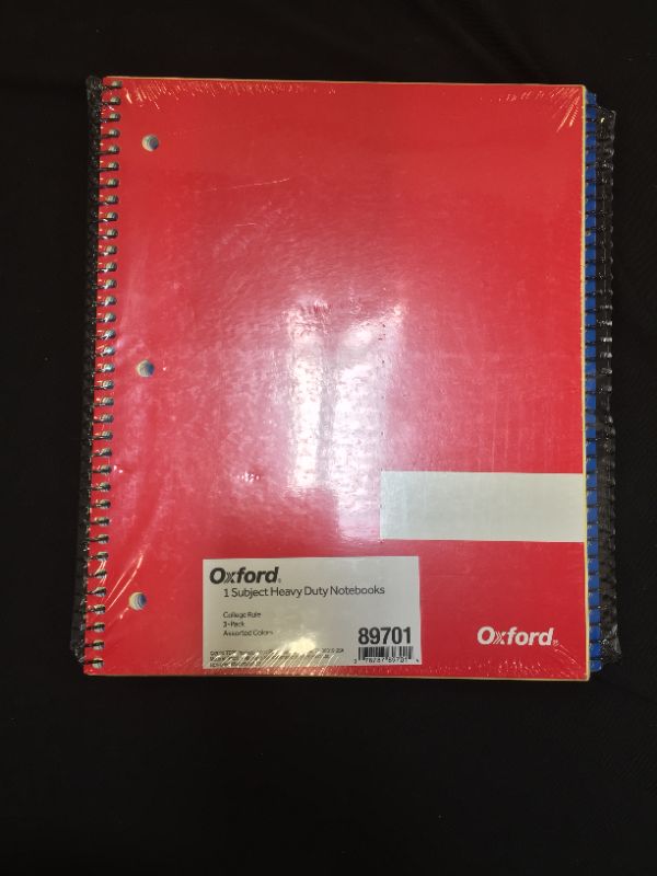 Photo 2 of 3 pack college rule assorted color heavy duty notebooks - oxford 