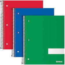 Photo 1 of 3 pack college rule assorted color heavy duty notebooks - oxford 